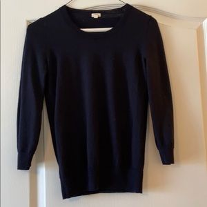 Black 100% merino wool crew neck jcrew